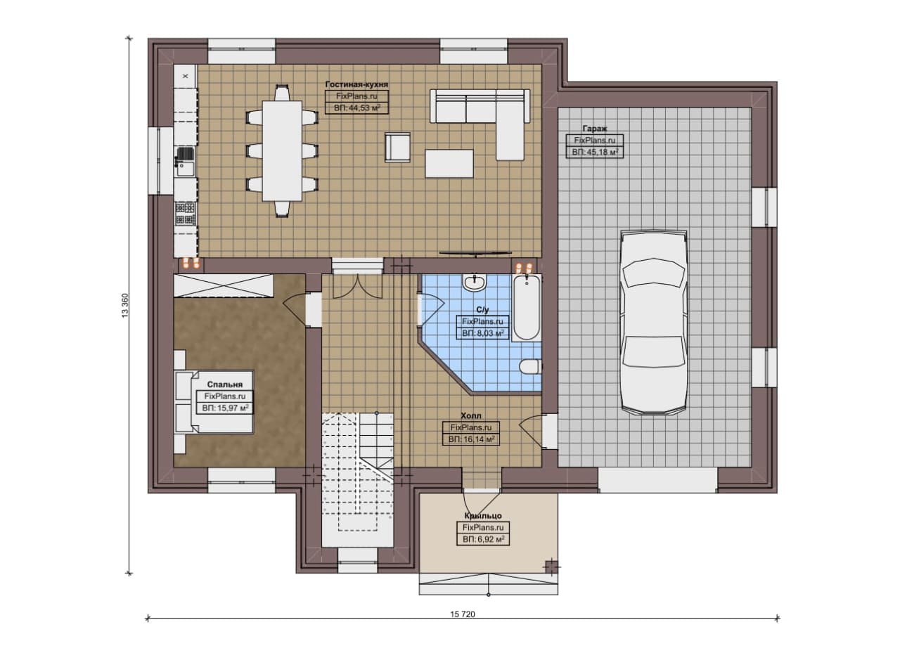 Планировка Двухэтажный дом F-16982