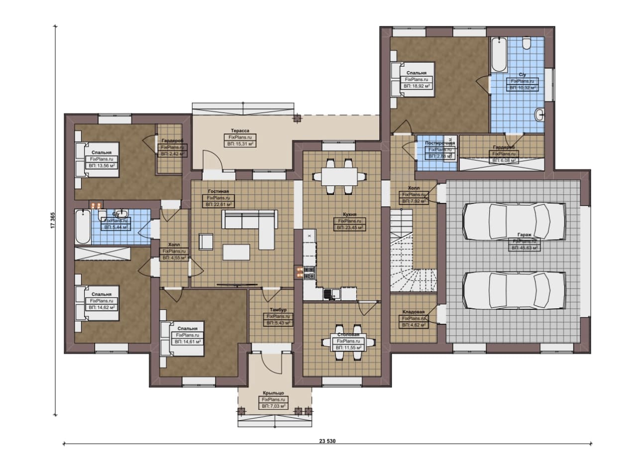 Планировка Одноэтажный дом F-16910