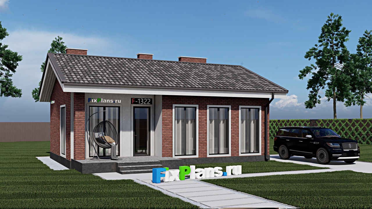 Одноэтажный дом F - 1322 — фасад