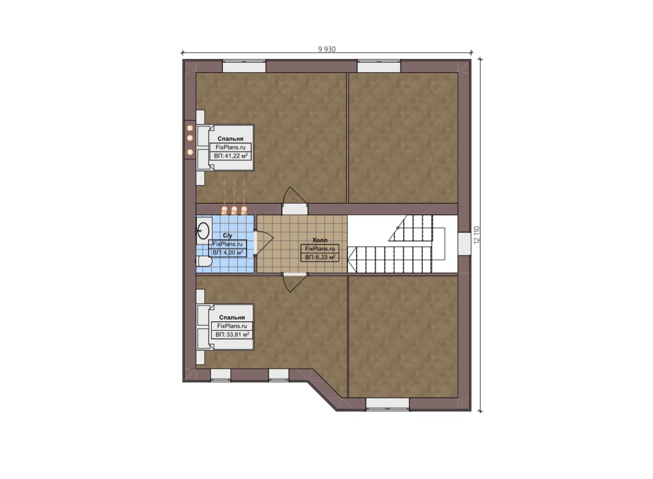 План мансардного этажа — проект F-4598